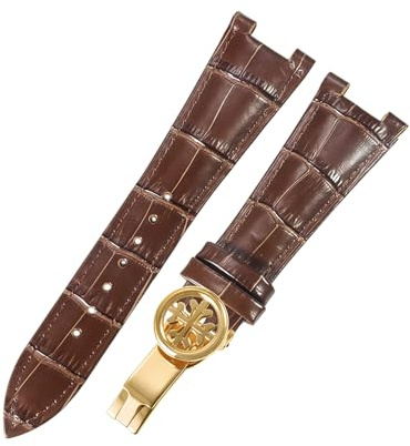 Leder Uhrenband Stahlverschluss für PATEK PHHLIPPE Nautilus Collection | Schnellwechsel Edelstahl Sicherheitsverschluss Ersatz Zubehör Casual Dress Herren Damen