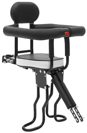 DUOSAMY Seggiolino da bicicletta per bambini, capacità di carico 80 kg, sedile di sicurezza per bambini da 1 a 5 anni, sedile anteriore per bicicletta con manico