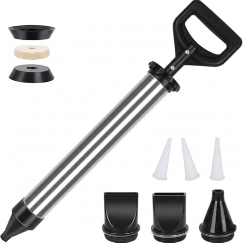 Professional Mortar Gun for Brick Pointing and Tile Grouting Cement Applicator Tool Set Tile Sealant Bricks Paving Slabs Caulking Gun with Interchangeable 6 Nozzles