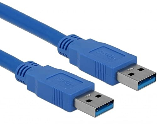 DeLock c-enter USB Datenkabel: USB-3.0-Kabel Super-Speed Typ A Stecker auf Stecker, 1,8 m, blau (USB Anschlusskabel)
