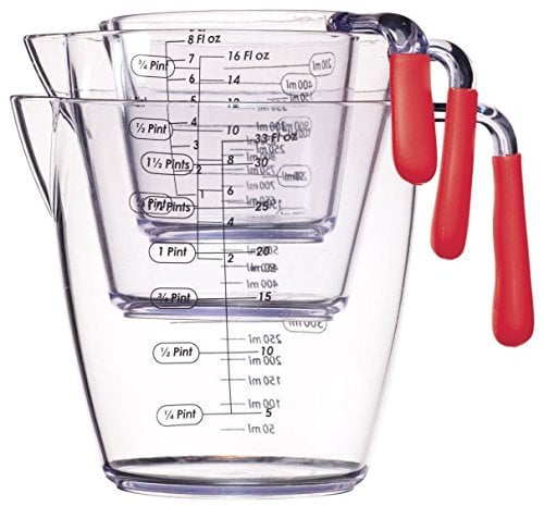 Colourworks CWMJUGSETRED KitchenCraft 3 Piece Measuring Jug Set - Red,18 x 10.4 x 16 cm