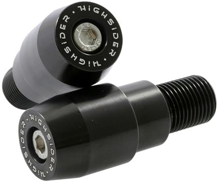 HIGHSIDER Lenkergewichte für 1 Zoll Lenkerendenspiegel, Alu, schwarz eloxiert, für div. YAMAHA Originallenker, z.B. TDM 850/900, Paar