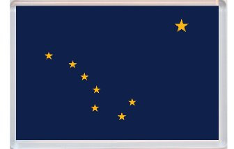 Alaska - USA State Flag - United States of America - Jumbo Fridge Magnet