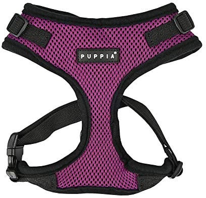 Puppia Ritefit Dog Harness - Small & Medium, Adjustable, Super Soft, Anti-Pull, Purple