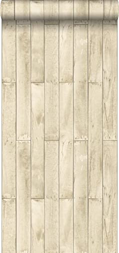 papier peint imitation bois beige 53 cm x 10.05 m - ESTAhome