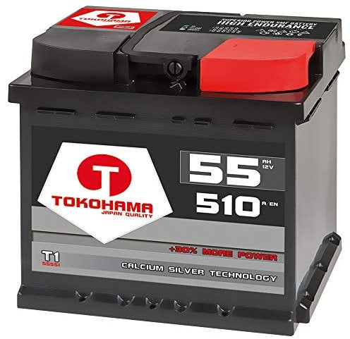 Tokohama Autobatterie 12V 55AH 510A/EN ersetzt 50Ah 52Ah 53Ah 54Ah 44Ah 45Ah