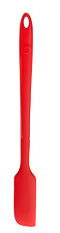 Kochblume Design Teigschaber S | Premium-Silikon | Hitzbeständig | Spülmaschinenfest | 27cm | Farbe: rot