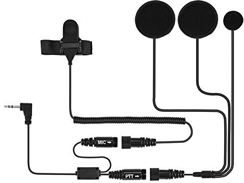 Zerone Hälfte Gesicht Motorrad Helm Ohrhörer Headset Mikrofon PTT für Zwei Wege Radio T5428 T6200 C T5900
