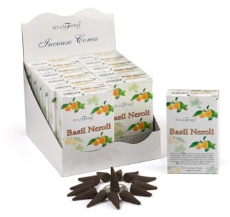 Puckator Stamford Incense Cones - Basil & Neroli Scented - Spiritual Incense Cone - Zen Meditation Gifts - Organic Cone Insence - Insense - Mythical - Incense Burner Cones - Scented Cones - 15Pcs