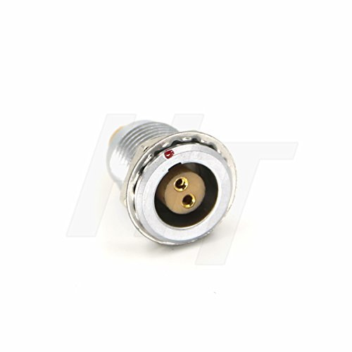 HangTon 0B Egg Female Circular Connector Panel Socket 2 Pin for Teradek/ARRI Power Battery Pack Adaptor (2P, Socket)