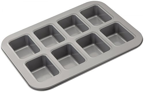 Judge Non-Stick Mini Loaf Tin with 8 Rectangular Cups, Dishwasher Safe, 35cm x 27cm x 4cm