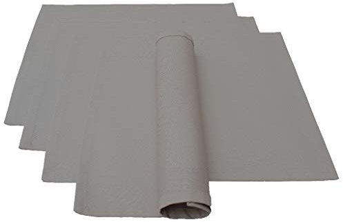 Lemos Home Platzset Tischset Platzdeckchen 4 Stück ca. 46 x 36 cm aus Baumwolle Viele Farben (Grau)