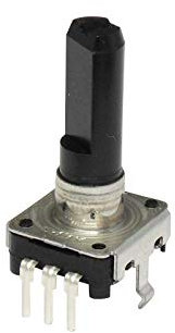 ALPS EC12E24204A9 Encoder (Drehimpulsgeber) für Leiterplatten-Printmontage, 12mm, 24 Impulse, Kunststoffachse 6x15mm, stehend