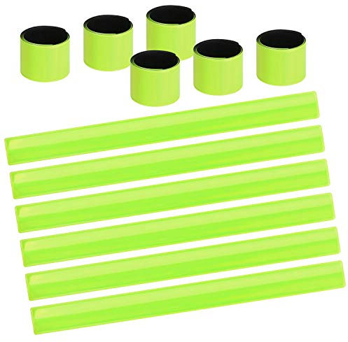 URAQT Reflektorbänder, 12PCS Schnapparmbänder Klatscharmband Sicherheitsband Reflektierend, Reflexband für Kinder, Erwachsene, Jungen und Mädchen im Set zum Fahrrad Fahren, Laufen oder Joggen