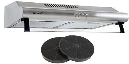 BELDEKO - Hotte Casquette/Visière 60 cm INOX 240 m3/h 2 Filtres à charbon
