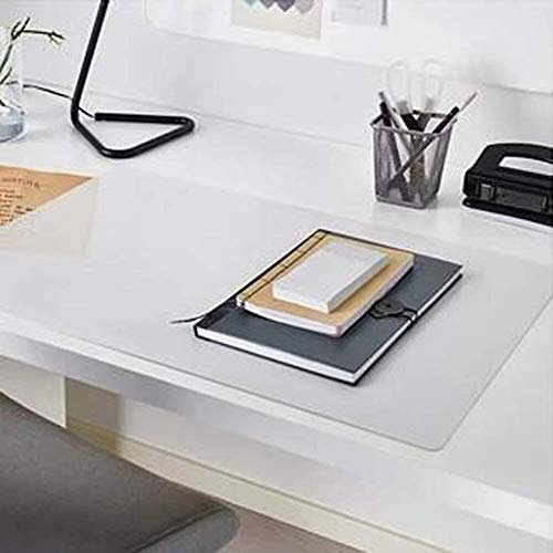 Sous-main de bureau en PVC transparent à bords ronds, 50 x 100 cm, givré, résistant à la chaleur