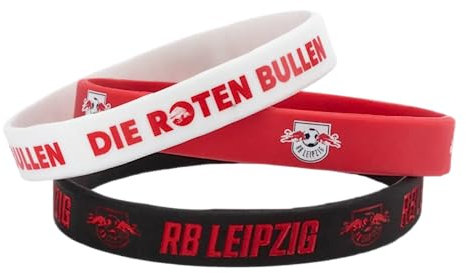 RB Leipzig RB Leipzig Armband 3er Set - rot, weiß und schwarz - Silikon Band RBL - Plus Lesezeichen Wir lieben Fußball