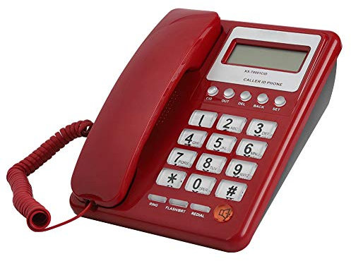 Kudoo Téléphone Fixe Filaire, Téléphone à Grosses Touches avec Identification de l'appelant & Mains Libres, Téléphone de Bureau pour Personnes âgées et Seniors