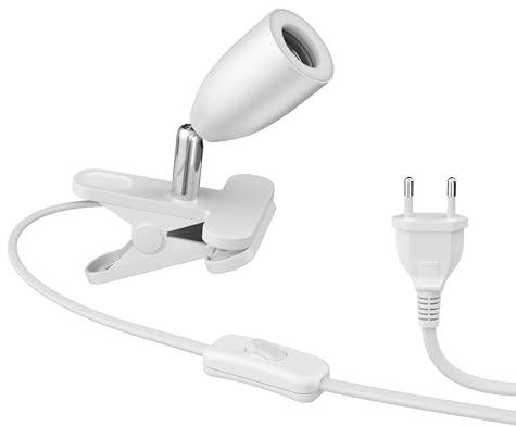ledscom.de Lámpara de pinza LIK, blanco mate, 1x E27 máx. 60W