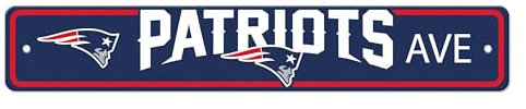 NFL – New England Patriots Team Color Straßenschild Dekor 10,2 cm x 61 cm Leicht
