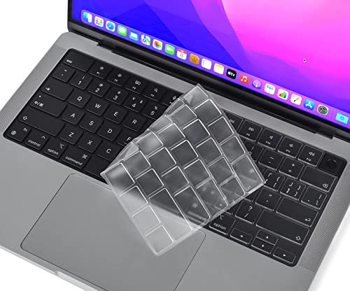 CaseBuy Premium Keyboard Cover for MacBook Pro 14 Inch & MacBook Pro 16 inch 2023 2022 2021 Model A2442 A2485 M1 Pro/Max, Ultra Thin TPU Keyboard Protector for MacBook Pro 14 and 16 -US Layout