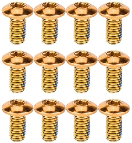 12 Stück Fahrrad Bremsscheiben Schraube M5 x 10MM Titanium T25 Schrauben Scheibenschrauben Fahrradzubehör für MTB Fahrräder (Orange)