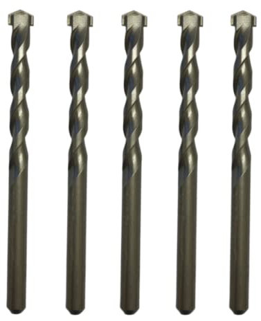 8mm x 120mm TCT Tipped Masonry Drill Bits (Pack Of 5) For Concrete Brick Porcelain Ceramic Tile Plastic Wood