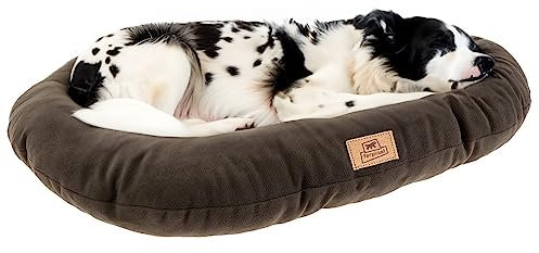 Ferplast Hundebett große Hunde Huindekissen Relax Microfleece 89/10 Wattiertes Weiches Microfleece Waschbar Grau
