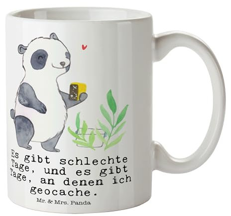 Mr. & Mrs. Panda Tasse Panda Geocaching - Geschenk, Tasse bedrucken, Becher, Sport, Kaffeetassen, Schatzsuchen, Dankeschön, GPS Schnitzeljagd, Hobby,