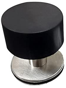 1pcs Stoppeur de porte non performante Adhésif Arrêt Bustper en caoutchouc en acier inoxydable lourd avec pare-chocs d'amortissement,Black