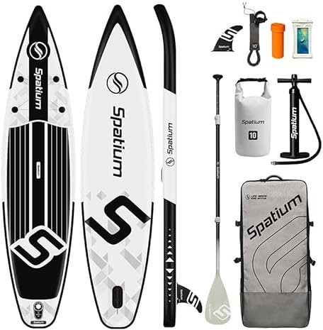 Spatium Sup Paddle Board Aufblasbare Stand Up Paddle Boards mit Premium Sup Zubehör einschließlich Rucksack, Flossen, Leine, Paddel, Pumpe Aufblasbares Paddleboard für Erwachsene (Yao)