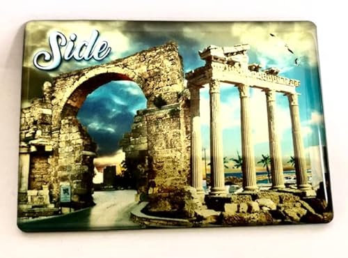 Side-Antalya ,Türkei -Souvenir-Kühlschrankmagnet Fridge Magnet , Reiseandenken 4, Bunt, 8 x 5,5 cm