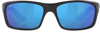 Costa Del Mar Herren Jose Pro Rechteckige Sonnenbrille, Mattschwarz/blau, verspiegelt, polarisiert, 580 g, 62 mm