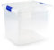 ForenTex Caja Almacenaje Plástico 35L con Tapa y Cierres (N17) – Transparente, Apilable, para Archivadores, Productos de Limpieza, Juguetes y Herramientas