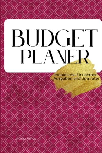 Budget Planer Haushaltsbuch zum eintragen | monatlicher Finanzplaner und Organizer Kassenbuch rot gold: XXL Budget planner für 4 Jahre undatiert | deutsch A5