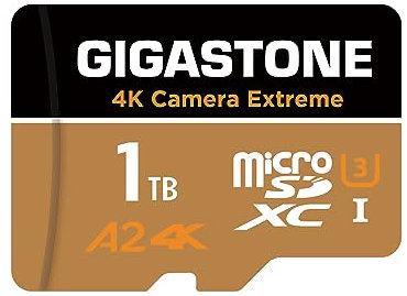 [5 Jahre kostenlose Datenwiederherstellung] GIGASTONE 1TB Micro SD Karte, 4K Kamera Extreme MAX, bis zu 160/140 MB/s, MicroSDXC Speicherkarte für Gopro Drohne DJI Switch, A2 V30 U3 +Adapter