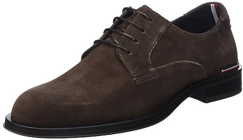 Tommy Hilfiger Herren Derby Schuh Core Suede Wildleder, Braun (Cocoa), 43