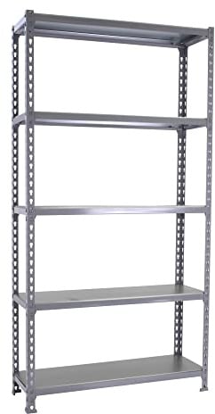 PROREGAL Metallregal Big Metal Shark mit Metallböden | HxBxT 200x120x50cm| Fachlast 200kg | Grau Schwerlastregal Metallsteckregal Lagerregal Werkstattregal Kellerregal