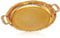 Serving Tray Centrepiece Food Serving Appetizer platter with Handles Large 38cm Dinner Coffee Table ornament Cupcake tray (Gold)