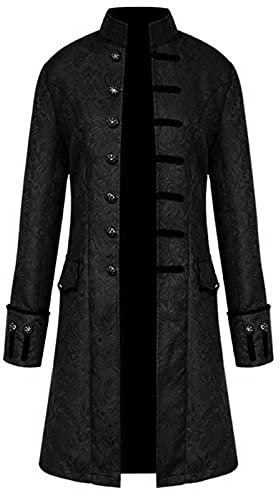 Halloween Herren Gehrock Versorgen Kölner Party Oberbekleidung Weihnachten Kostüme Unterteile Outdoor Oberteile Oversized Frack Mantel Uniform Classic Kostüm-Outfits Uniform Frack Jacke（3-Black，4XL）