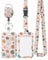 Uniclife Geblümt Schiebe-Ausweishalter Rosa Blume Kunststoffkoffer mit einziehbaren Badge Reel Karabiner Clip und abnehmbare Lanyard Strap Hard Vertical Card Protector für Frauen Krankenschwester