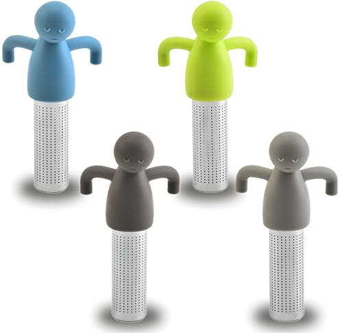 NHPY 4 Stück Teeei Lustig, Tea Infuser, Edelstahl Teefilter Teesieb,Edelstahl Tee-Sieb Für Losen Tee,Teesieb Edelstahl Aus Rostfreiem Stahl, Teesieb Kugel Edelstahl Teekanne,Tee Ei(4Farbe)