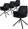 ML-Design Esszimmerstühle 4er Set Samt, Schwarz, Wohnzimmerstuhl mit Arm- und Rückenlehne, Drehstuhl Auto-Position, Polsterstuhl mit Metallbeine, Ergonomische Sessel drehbar, Küchenstuhl Loungesessel