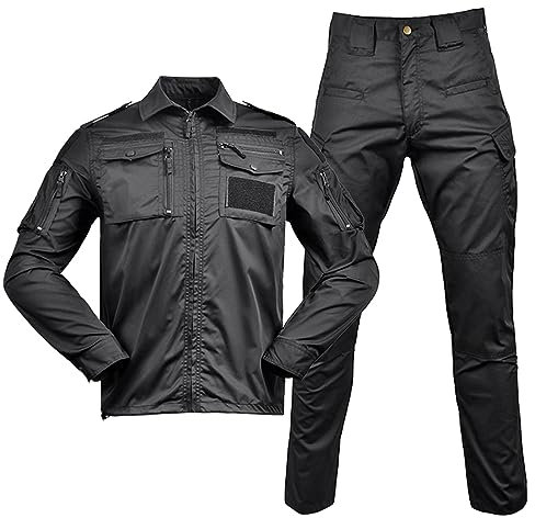 Tarnanzug Herren Paintball Combat Shirt Taktische Hose Langärmlige mit 1/4 Reißverschluss Militär Anzug Outdoor Camouflage Jagdbekleidung BDU Taktisch Uniform