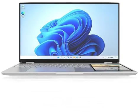 Laptop a doppio schermo Laptop da gioco con touch screen IPS da 15,6 pollici da 7 pollici Notebook con apertura e chiusura a 180° da 16G DDR4 da 2 TB SSD,Dualscreen-16+512G