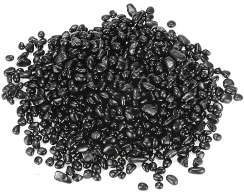 M METERXITY Fire Glass Stones 6-9mm, 900g/1.98-Pound, Black | Glass Gems, Pebbles Pieces, Round, High Luster, for Vases, Fire Pit, Garden Decorations