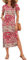 AUSELILY Summer Dress for Women Short Sleeve Maxi Beach Dress V Neck Sundress Slit Dress with Pockets Elegant Dresses Boho Floral Red M