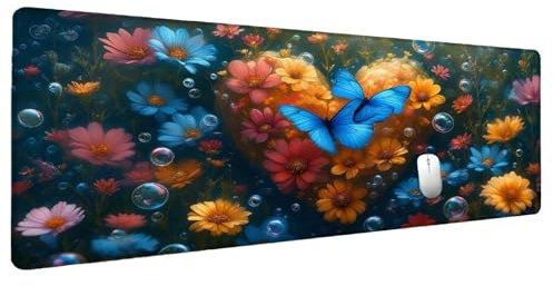 Farbe Mauspad Groß Mousepad XXL 1000x500mm Blume Mauspad Gaming Zubehör Gadgets, Desk Mat Schreibtisch Deko Schreibtischunterlage, Spezielle Oberfläche Wasserdicht Maus Pad Rutschfeste Gummibasis V-1