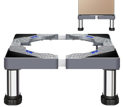 Sockel für Waschmaschine – Universalständer mit Schublade | Robuster Boden mit 4 stabilen Füßen für Waschmaschine und Wäschetrockner, Gestell für Haushaltsgeräte, platzsparender Wäschekorb