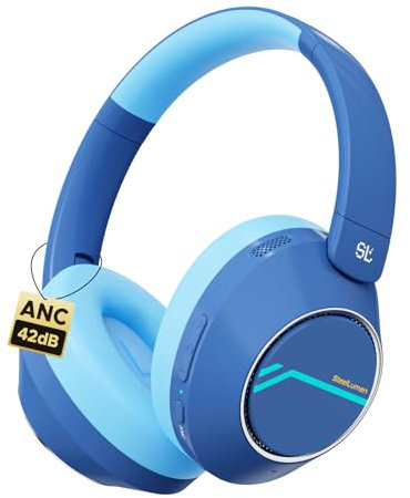 Nova1Pro Kids Wireless Active Noise Cancelling Headphones, Bluetooth 5.4, 40H Playtime, 75/85/94dBA Volume Limit, Type-C Fast Charging, Kids Headphones with Mic, Foldable for School/Travel/Airplane